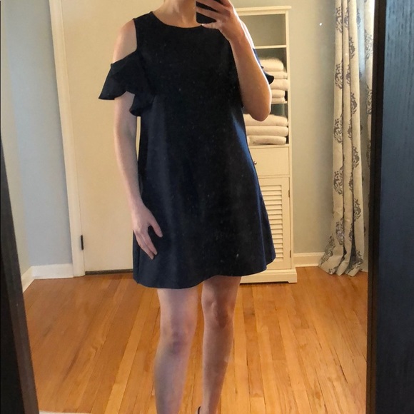 Cold Shoulder Ruffle Sleeve Dress - Picture 6 of 8